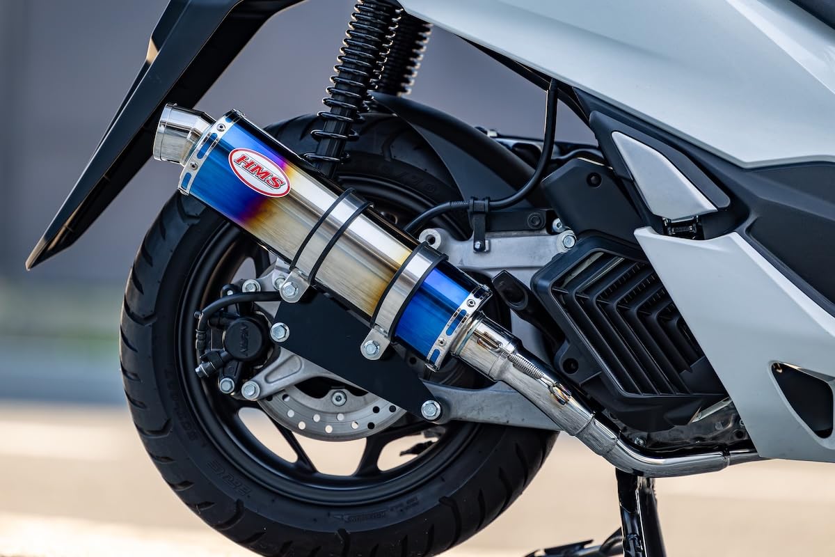 バイク 最終値引き！！！マフラー HMS PCX125 ステンレスブルーカラー